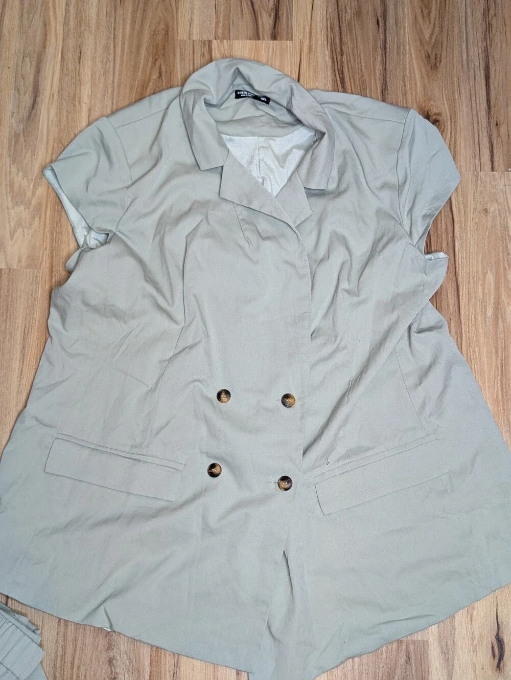 SHEIN Curve 4XL Sage Green Blazer & Shorts Set Plus Size Matching Set